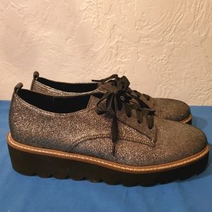 Shellys Silver Glitter Oxfords